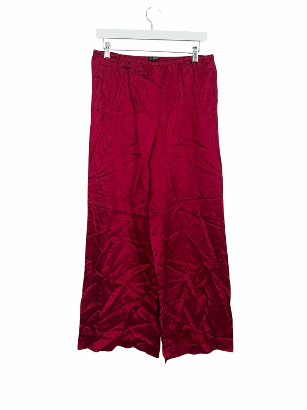 J.Crew Women’s Crimson Rouge Red Cosmo Pant in Luster Charmeuse Sz M NWT